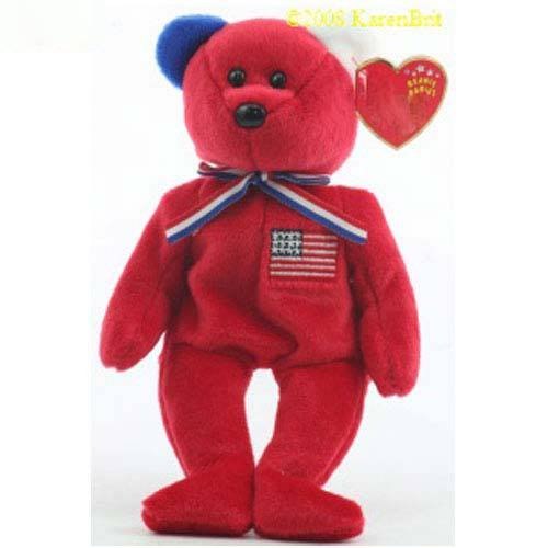 America (Red with blue right ear) Beanie Baby