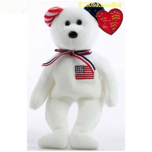 America (White reversed ears) Beanie Baby